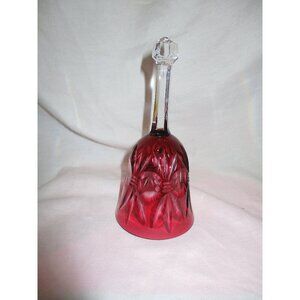 Bell, Vintage Cranberry Cut Crystal Dinner‎ Bell glass